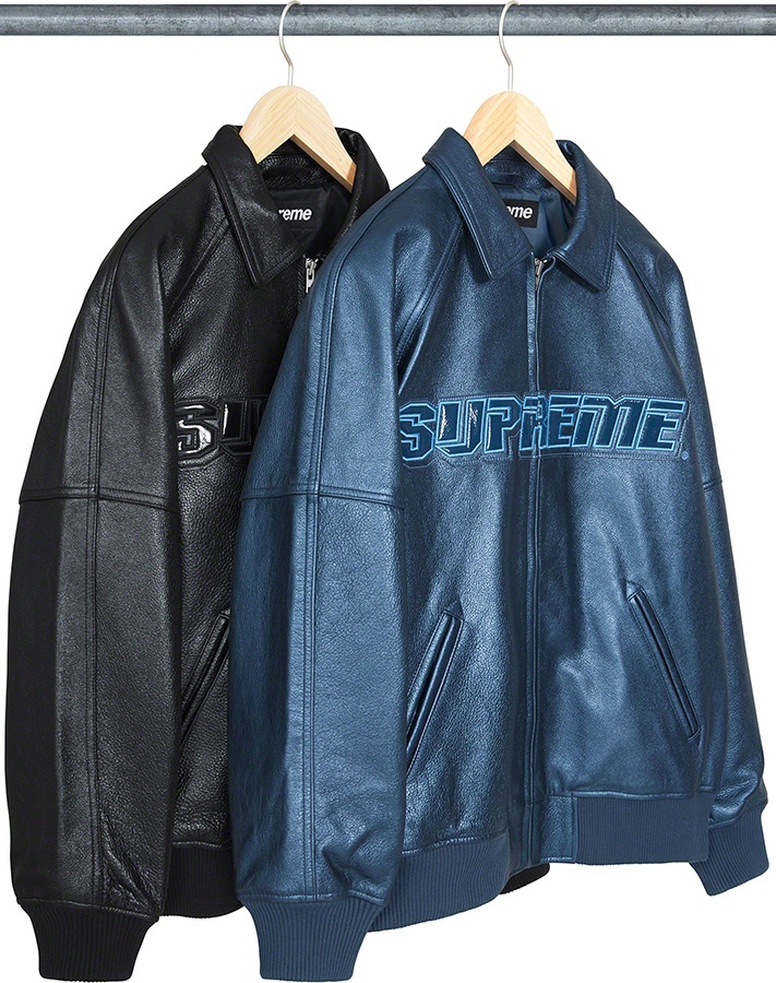 Silver Surfer Leather Varsity Jacket view 11